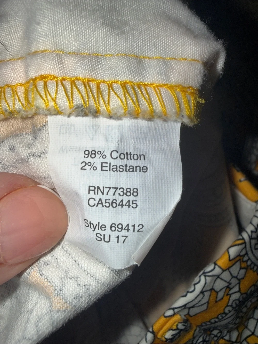 J Crew Skimmer City Fit Floral Yellow Cotton Stretch Pants Size Misses 4